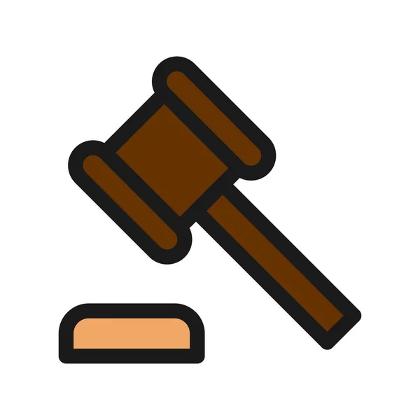 Línea Gavel Llena Vector Icono Desig — Archivo Imágenes Vectoriales