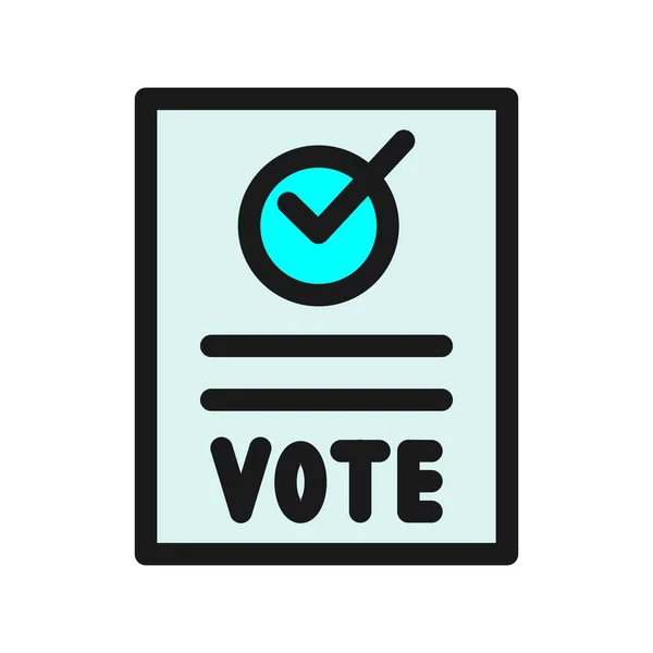 Vote Yes Line Filled Vector Icon Desig — Stock Vector