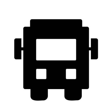  Okul Otobüsü Glyph Vektör Simgesi Tasarımı