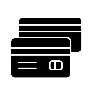 Kredi Kartı Glyph Vektör Simgesi Tasarımı