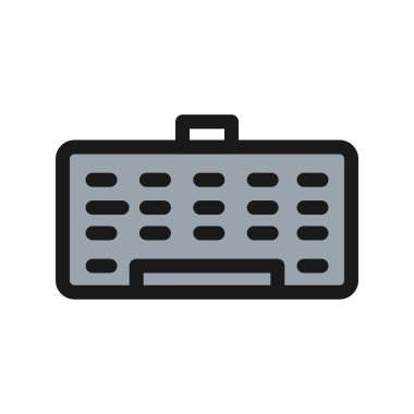 Klavye Satırı Doldurulmuş Vektör Simgesi Tasarımı