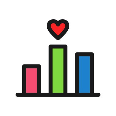 İstatistikler Satırı Doldurulmuş Vektör Simgesi Tasarımı