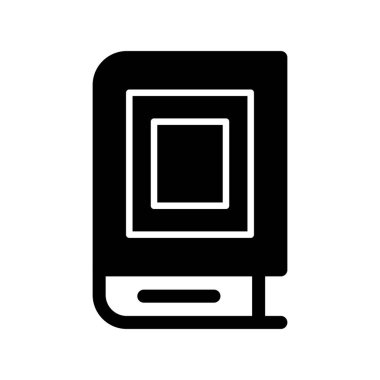 Kitap Glyph Vektör Simgesi Tasarımı