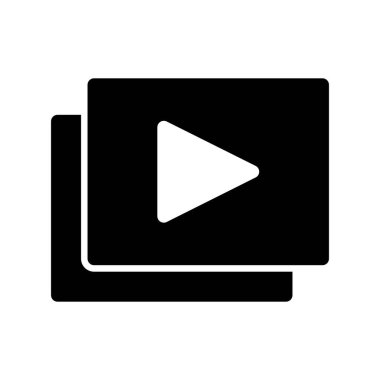 Video Glyph Vektör Simgesi Tasarımı