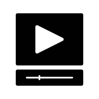 Video Oyuncu Glyph Vektör Simgesi Tasarımı