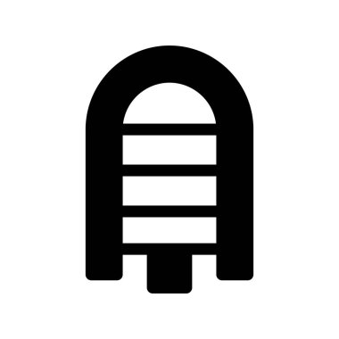 Kurtarma Teknesi Glyph Vektör Simgesi Tasarımı