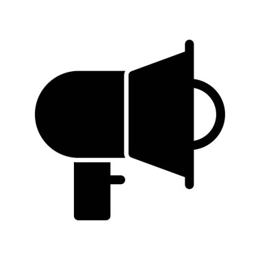 Megafon Glyph Vektör Simgesi Tasarımı