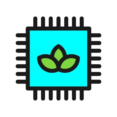 Çip Satırı Doldurulmuş Vektör Simgesi Tasarımı