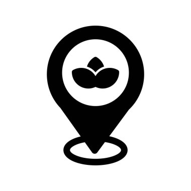 Konum Glyph Vektör Simgesi Tasarımı