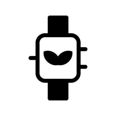 Akıllı Saat Glyph Vektör Simgesi Tasarımı