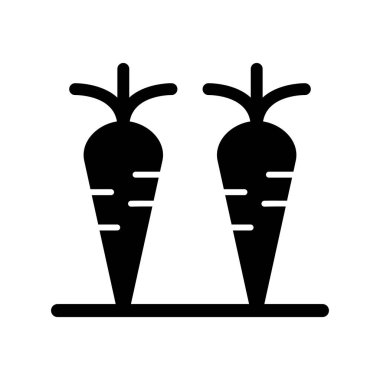 Havuç Kabartma Vektör Simgesi Tasarımı