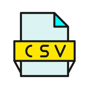 Csv Satırı Doldurulmuş Vektör Simgesi Tasarımı