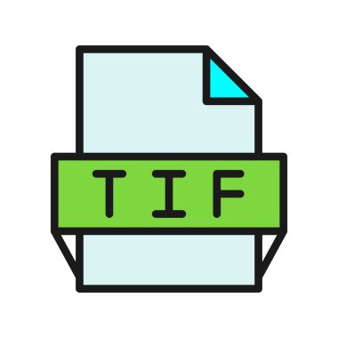 Tif Satırı Dolu Vektör Simgesi Tasarımı