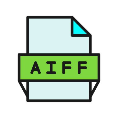 Aiff Satırı Doldurulmuş Vektör Simgesi Tasarımı