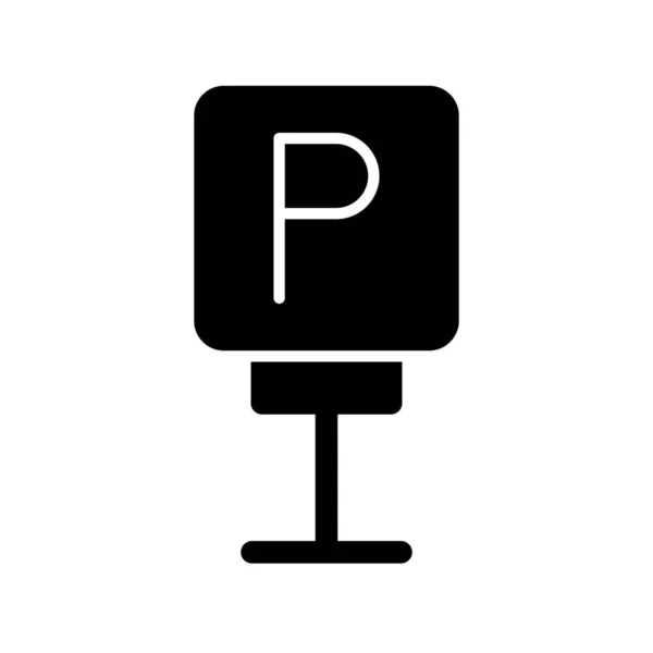 Parkeerbord Glyph Vector Icon Desig — Stockvector