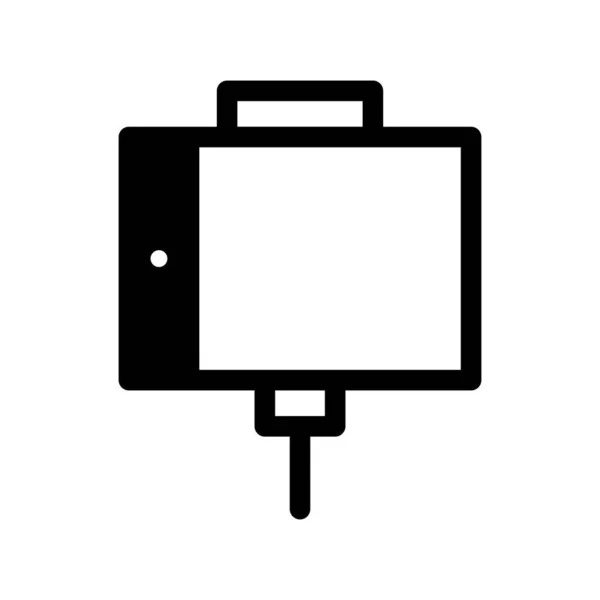 Selfie Stick Glyph Vector Icon Desig — Stock Vector
