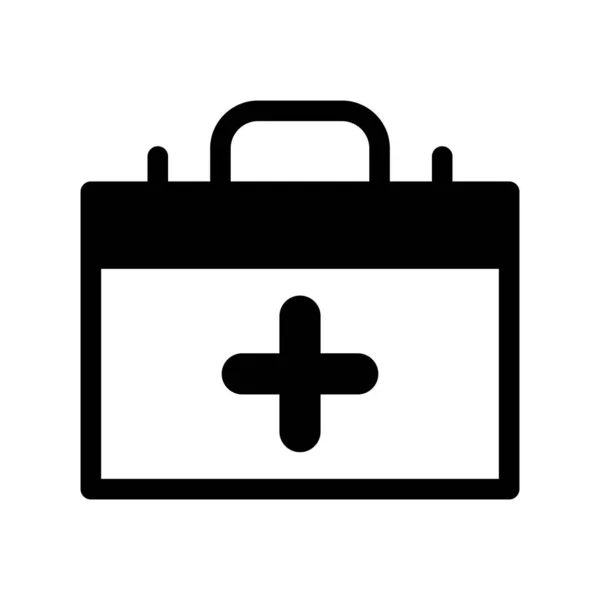 First Aid Kit Glyph Vector Icon Desig — ストックベクタ