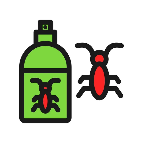 Linea Repellente Bug Icona Vettoriale Riempita Desig — Vettoriale Stock