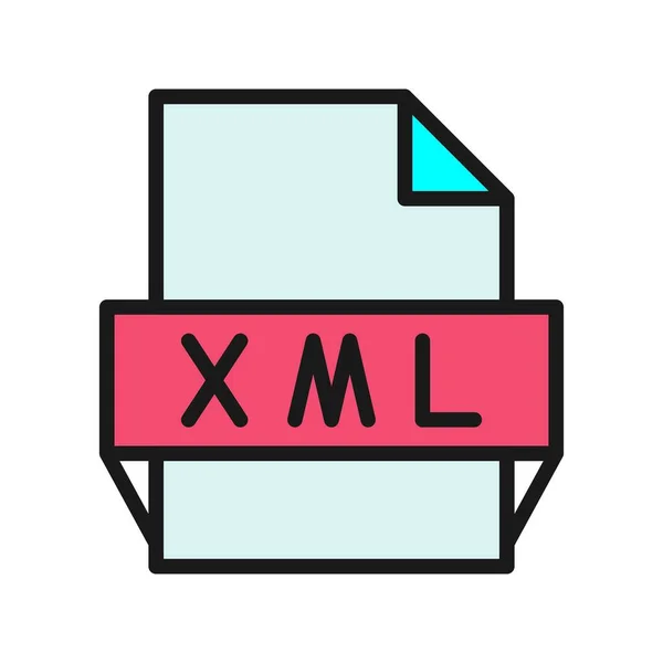 Линия Xml Заполнена Векторной Иконой — стоковый вектор