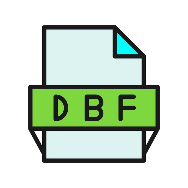 Dbf充填ラインベクトルアイコンデザイン — ストックベクタ