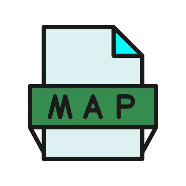 Línea Mapa Llena Vector Icon Desig — Vector de stock