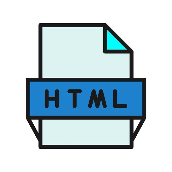 Línea Html Llenado Vector Icono Desig — Vector de stock