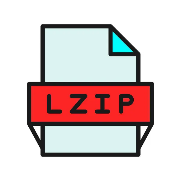 Lzip Line Filled Vector Icon Desig — Stock Vector