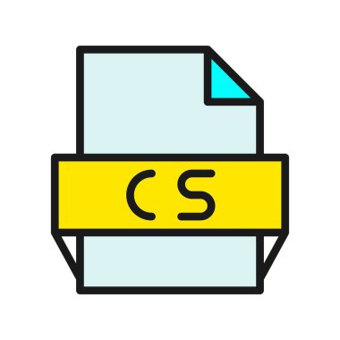 Cs Satırı Doldurulmuş Vektör Simgesi Tasarımı