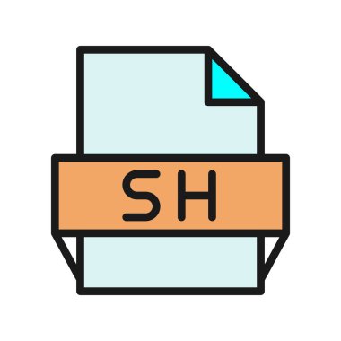 Sh Satırı Doldurulmuş Vektör Simgesi Tasarımı