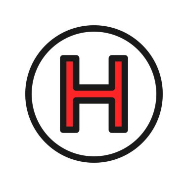 Hastane Satırı Doldurulmuş Vektör Simgesi Tasarımı