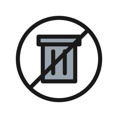 Çöp Satırı Doldurulmuş Vektör Simgesi Tasarımı