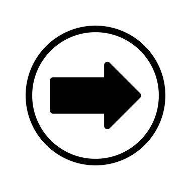 Sağ Ok Glyph Vektör Simgesi Tasarımı