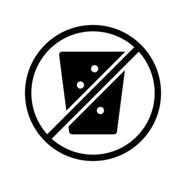 İçkiler Yok Glyph Vektör Simgesi Tasarımı