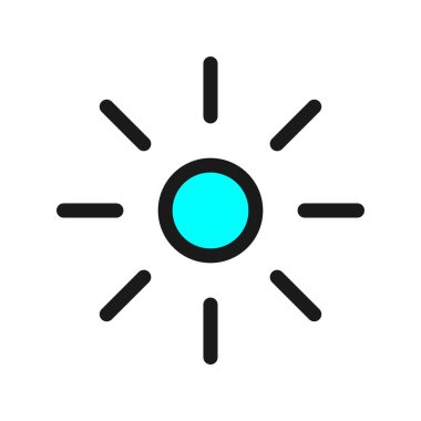 Parlaklık Satırı Dolu Vektör Simgesi Tasarımı