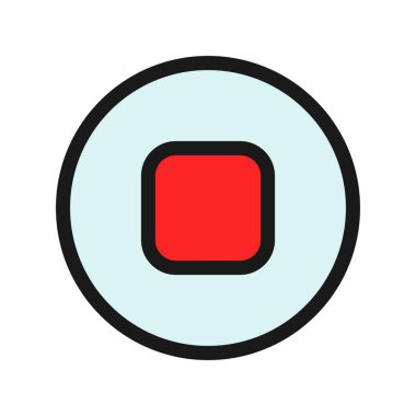 Satır Doldurulmuş Vektör Simgesi Tasarımı Durdur