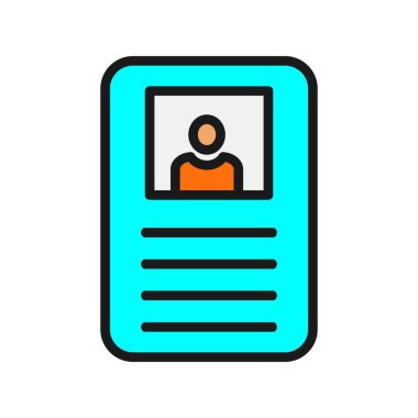 Profil Satırı Doldurulmuş Vektör Simgesi Tasarımı