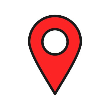 Konum Satırı Doldurulmuş Vektör Simgesi Tasarımı