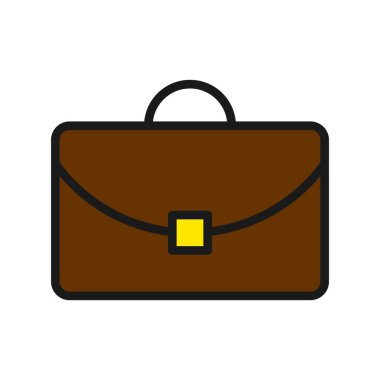 Evrak çantası Satırı Dolu Vektör Simgesi Tasarımı