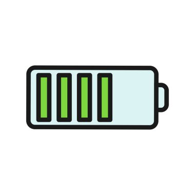 Pil Satırı Doldurulmuş Vektör Simgesi Tasarımı