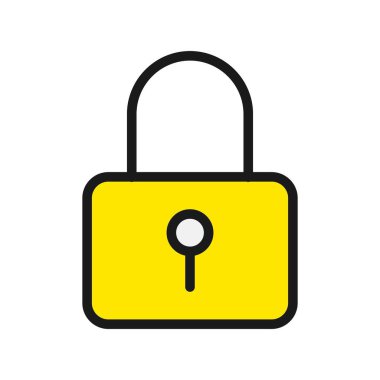  Kilit Satırı Dolu Vektör Simgesi Tasarımı