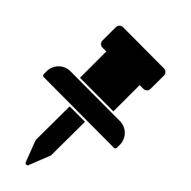 Pin Glyph Vektör Simgesi Tasarımı