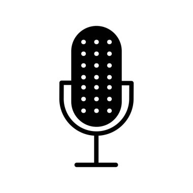 Mic Glyph Vektör Simgesi Tasarımı