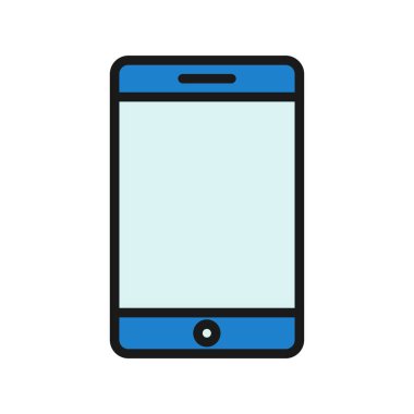 Akıllı Telefon Hattı Doldurulmuş Vektör Simgesi Tasarımı