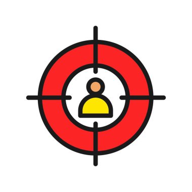 Hedef Satır Dolu Vektör Simgesi Tasarımı