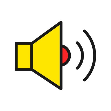 Hoparlör Satırı Dolu Vektör Simgesi Tasarımı