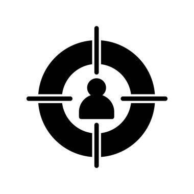 Hedef Glyph Vektör Simgesi Tasarımı