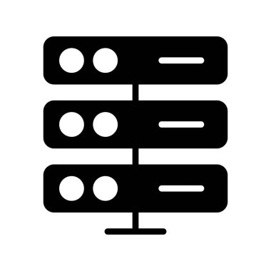 Sunucu Glyph Vektör Simgesi Tasarımı