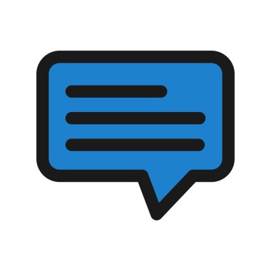  İleti Satırı Doldurulmuş Vektör Simgesi Tasarımı