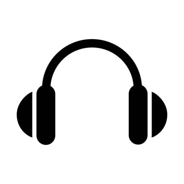 Kulaklık Kabartma Vektör Simgesi Tasarımı