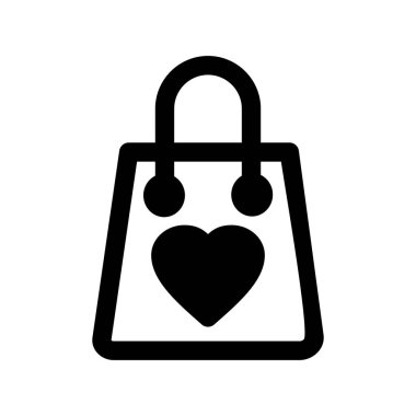 Alışveriş Torbası Glyph Vektör Simgesi Tasarımı